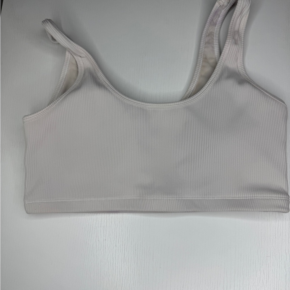 White Ribbed Women's Bralette